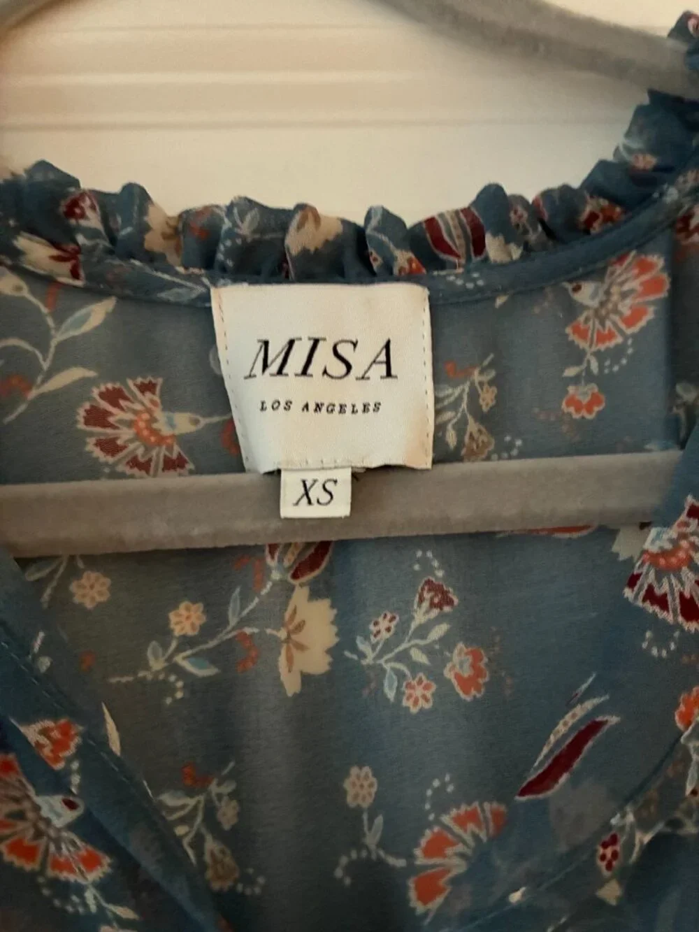 MISA Los Angeles Cereen Dress: Blue Pansy Print - Picture 3 of 4